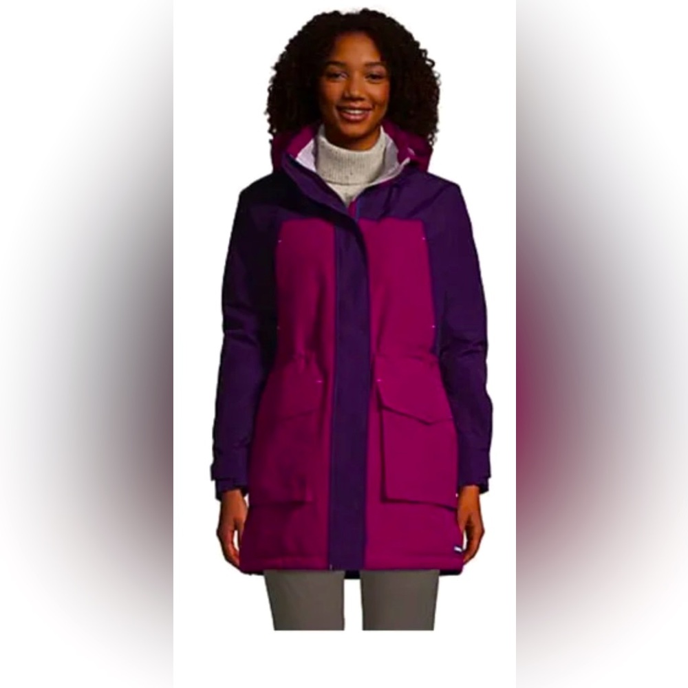 Land’s End NWT Women’s Hooded Squall Winter Parka-Size S 6/8 Color-Rubellite.